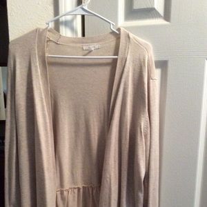 Mixed Media Cardigan with ruffle